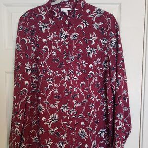 NWOT - J Jill Long-Sleeve Bold Floral Blouse (Professional)